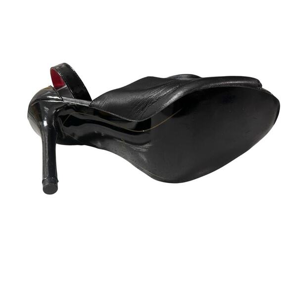 Charles Jourdan Paris Leather Black Open Toe Stiletto Pumps High Heel Size 8.5M - Picture 6 of 6